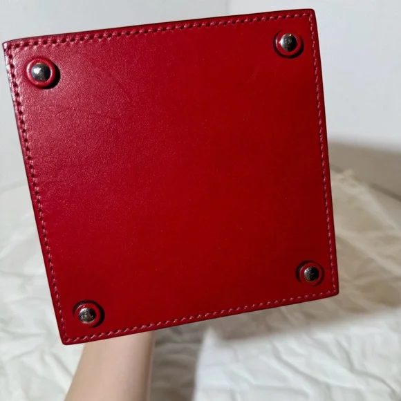 AUTHENTIC Moynat Calfskin Mini Vanity Case Clutch Red